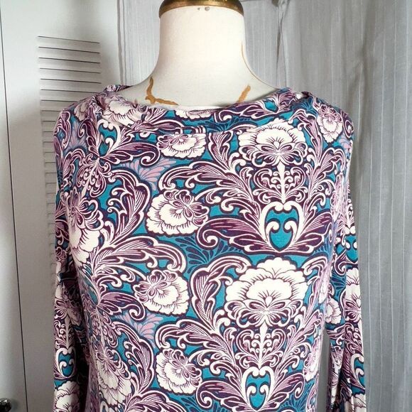 Talbots | Women’s | Blouses | Size PS | Victorian Abstract Stretchy 3/4 Sleeve - Picture 2 of 5